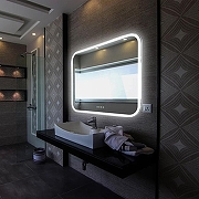 Зеркало Silver Mirrors Стив-3 100 ФР-00001650 с подсветкой с сенсорным выключателем с часами и подогревом-2