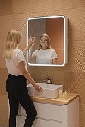 Зеркальный шкаф Silver Mirrors Фиджи Flip 70 LED-00002977 с подсветкой Белый с бесконтактным сенсором-13