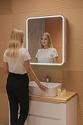 Зеркальный шкаф Silver Mirrors Фиджи Flip 70 LED-00002977 с подсветкой Белый с бесконтактным сенсором-14