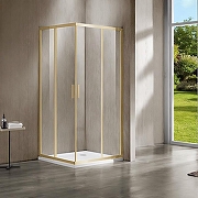 Душевой уголок Vincea Garda 90x90 VSS-1G900CLG профиль Золото брашированное стекло прозрачное-1