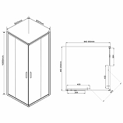 Душевой уголок Vincea Garda 90x90 VSS-1G900CLG профиль Золото брашированное стекло прозрачное-6