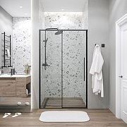 Душевая дверь Grossman Galaxy 120 100.K33.01.120.21.00 профиль Черный матовый стекло прозрачное-7