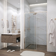 Душевая дверь Grossman Galaxy 120 100.K33.01.120.32.00 профиль Золото сатин стекло прозрачное-8