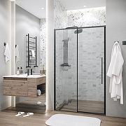 Душевая дверь Grossman Galaxy 120 100.K33.01.120.21.02 профиль Черный матовый стекло шиншилла-7