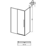 Душевая стенка Grossman Galaxy 90 200.K33.01.90.21.00 профиль Черный матовый стекло прозрачное-10