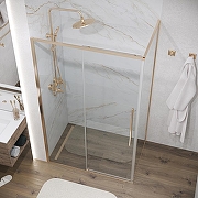 Душевой уголок Grossman Galaxy 120х90 120.K33.01.1290.32.00 профиль Золото сатин стекло прозрачное-8