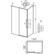 Душевой уголок Grossman Galaxy 120х80 120.K33.01.1280.21.02 профиль Черный матовый стекло шиншилла-9