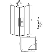 Душевой уголок Grossman Galaxy 90х80 300.K33.01.9080.10.00 профиль Хром стекло прозрачное-10