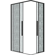 Душевой уголок Grossman Galaxy 90х70 300.K33.01.9070.21.02 профиль Черный матовый стекло шиншилла-1