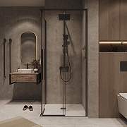 Душевой уголок Grossman Galaxy 90х90 300.K33.01.9090.21.00 профиль Черный матовый стекло прозрачное-8