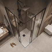 Душевой уголок Grossman Galaxy 90х90 300.K33.01.9090.21.00 профиль Черный матовый стекло прозрачное-9