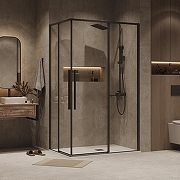 Душевой уголок Grossman Galaxy 80х70 300.K33.01.8070.21.00 профиль Черный матовый стекло прозрачное-6