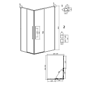 Душевой уголок Grossman Galaxy 100х70 300.K33.01.1070.21.00 профиль Черный матовый стекло прозрачное-10