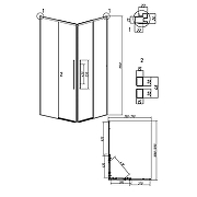 Душевой уголок Grossman Galaxy 110х80 300.K33.01.1180.21.00 профиль Черный матовый стекло прозрачное-10