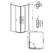 Душевой уголок Grossman Galaxy 110х90 300.K33.01.1190.21.00 профиль Черный матовый стекло прозрачное-10