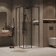 Душевой уголок Grossman Galaxy 90х90 300.K33.01.9090.42.00 профиль Графит сатин стекло прозрачное-6