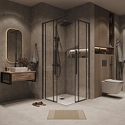 Душевой уголок Grossman Galaxy 90х90 300.K33.01.9090.42.00 профиль Графит сатин стекло прозрачное-8