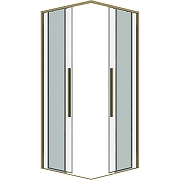 Душевой уголок Grossman Galaxy 100х100 300.K33.01.1010.32.00 профиль Золото сатин стекло прозрачное-1