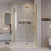 Душевой уголок Grossman Galaxy 110х90 300.K33.01.1190.32.00 профиль Золото сатин стекло прозрачное-8