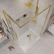 Душевой уголок Grossman Galaxy 110х90 300.K33.01.1190.32.00 профиль Золото сатин стекло прозрачное-9