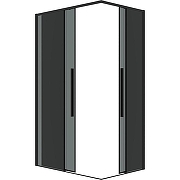 Душевой уголок Grossman Galaxy 90х80 300.K33.01.9080.21.10 профиль Черный матовый стекло тонированное-1