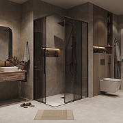 Душевой уголок Grossman Galaxy 90х80 300.K33.01.9080.21.10 профиль Черный матовый стекло тонированное-7