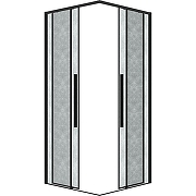 Душевой уголок Grossman Galaxy 100х100 300.K33.01.1010.21.02 профиль Черный матовый стекло шиншилла-1