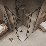 Душевой уголок Grossman Galaxy 100х100 300.K33.01.1010.21.02 профиль Черный матовый стекло шиншилла-9