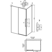 Душевой уголок Grossman Galaxy 100х90 120.K33.01.1090.32.00 профиль Золото сатин стекло прозрачное-9