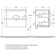 Тумба под раковину BelBagno Due 60 DUE-600-2C-SO-BL-P подвесная Bianco Lucido-12
