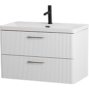 Тумба под раковину BelBagno Due 80 DUE-800-2C-SO-BM-P подвесная Белый металлик-1