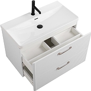 Тумба под раковину BelBagno Due 80 DUE-800-2C-SO-BM-P подвесная Белый металлик-3