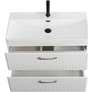 Тумба под раковину BelBagno Due 80 DUE-800-2C-SO-BM-P подвесная Белый металлик-6