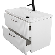 Тумба под раковину BelBagno Due 80 DUE-800-2C-SO-BM-P подвесная Белый металлик-7