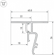 Профиль алюминиевый Arlight 040703(1) накладной для натяжных потолков цвет черный-2