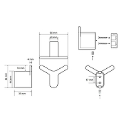 Двойной крючок Bemeta Organic Black 167106210 Черный матовый-1