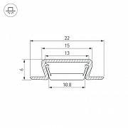 Профиль алюминиевый Arlight 040019 встраиваемый для контурной подсветки Черный-2