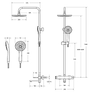 Душевая система Cezares Relax RELAX-CVD-GM Оружейная сталь-6