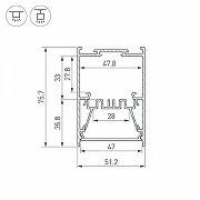 Профиль алюминиевый Arlight ARH-LINE 044874 цвет черный-5