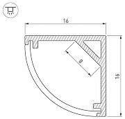 Профиль алюминиевый Arlight SL-KANT 037116 цвет черный-3