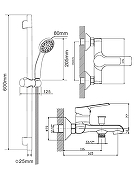 Смеситель для ванны Orange Prim M42-611cr Хром-9