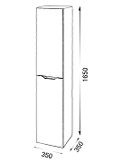 Шкаф пенал Orange Line 35 Li-35Puw подвесной Белый матовый-9