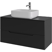 Тумба с раковиной Orange Line 100 Li-100TubMDF+B05-500W подвесная Черная матовая