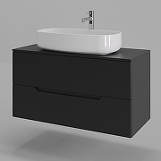 Тумба с раковиной Orange Line 100 Li-100TubMDF+B07-675W подвесная Черная матовая-4