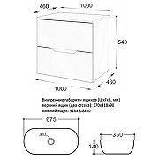 Тумба с раковиной Orange Line 100 Li-100TubMDF+B07-675W подвесная Черная матовая-7