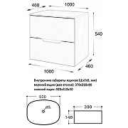 Тумба с раковиной Orange Line 100 Li-100TubMDF+B08-500W подвесная Черная матовая-7