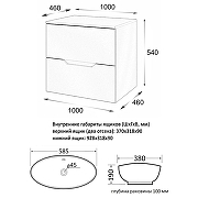 Тумба с раковиной Orange Line 100 Li-100TubMDF+B08-585W подвесная Черная матовая-7