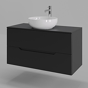 Тумба с раковиной Orange Line 100 Li-100TubMDF+B07-420W подвесная Черная матовая-1