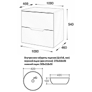 Тумба с раковиной Orange Line 100 Li-100TubMDF+B07-420W подвесная Черная матовая-7