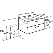 Тумба под раковину Roca Victoria 80 A857470402 подвесная Городской дуб-8